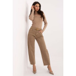 Bluza dama bej cu insertii din dantela, one size, guler inalt